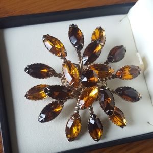 Vintage Autumn Gold & Brown Brooch